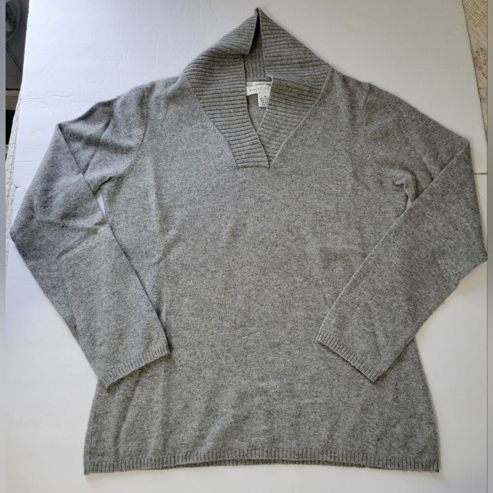 Pursuits LTD. Womens M Shawl Collar Cashmere Academia Quiet Luxury Sweater